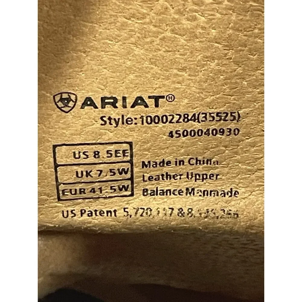 Ariat Heritage Roper Western Boots Men’s Size 8.5EE Brown Leather Pull On EUC!